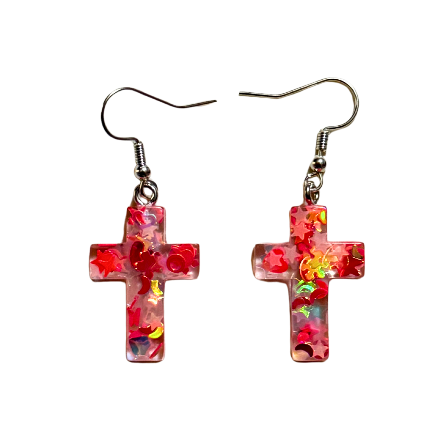 Pink Cross Glow-In-The-Dark Earrings – Designz By Light